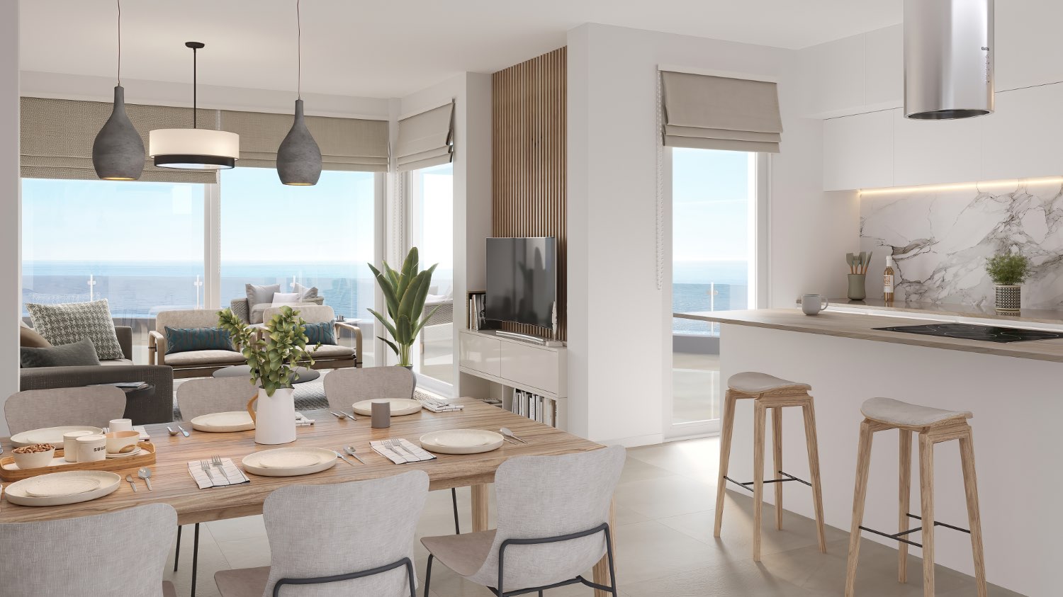 22 new built houses with panoramic sea views, 350 meters from El Peñoncillo Playa. Prices from €479,000.