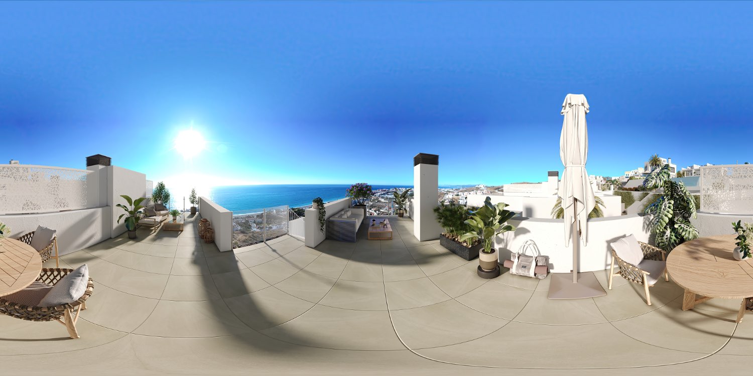 22 new built houses with panoramic sea views, 350 meters from El Peñoncillo Playa. Prices from €479,000.