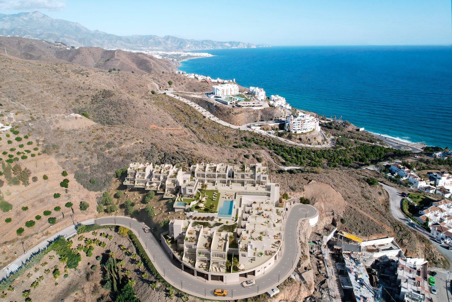 22 new built houses with panoramic sea views, 350 meters from El Peñoncillo Playa. Prices from €479,000.