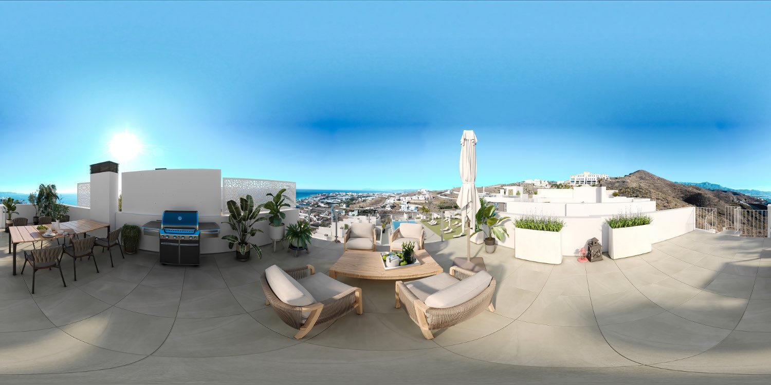 22 new built houses with panoramic sea views, 350 meters from El Peñoncillo Playa. Prices from €479,000.