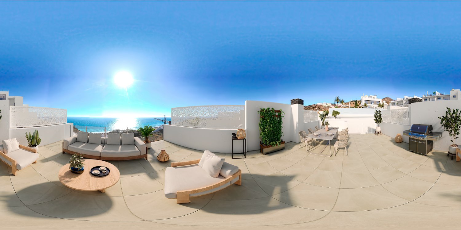 22 new built houses with panoramic sea views, 350 meters from El Peñoncillo Playa. Prices from €479,000.